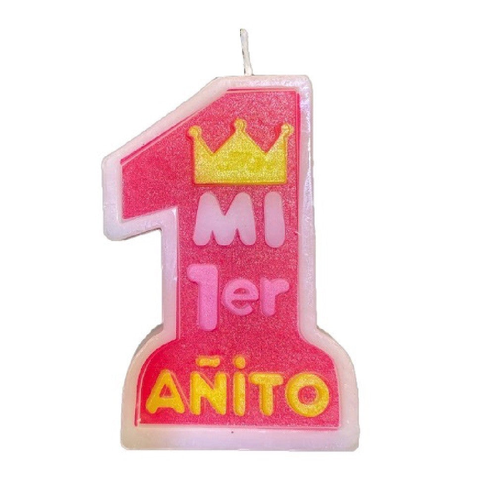 Vela "Mi 1er Añito" Niño y Niña