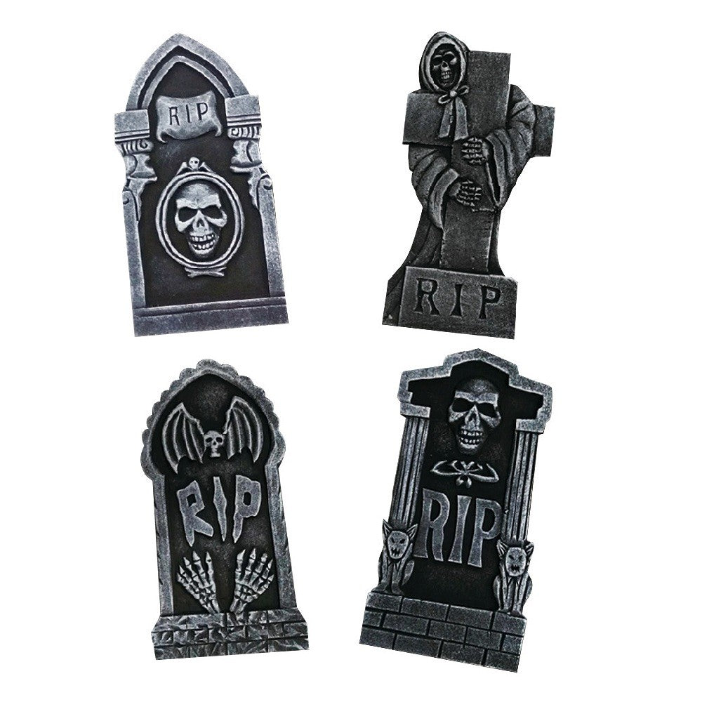 Set 4 Lápidas 40 cm Decoración Halloween