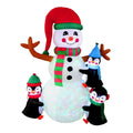 Muñeco de Nieve Inflable con Pingüinos