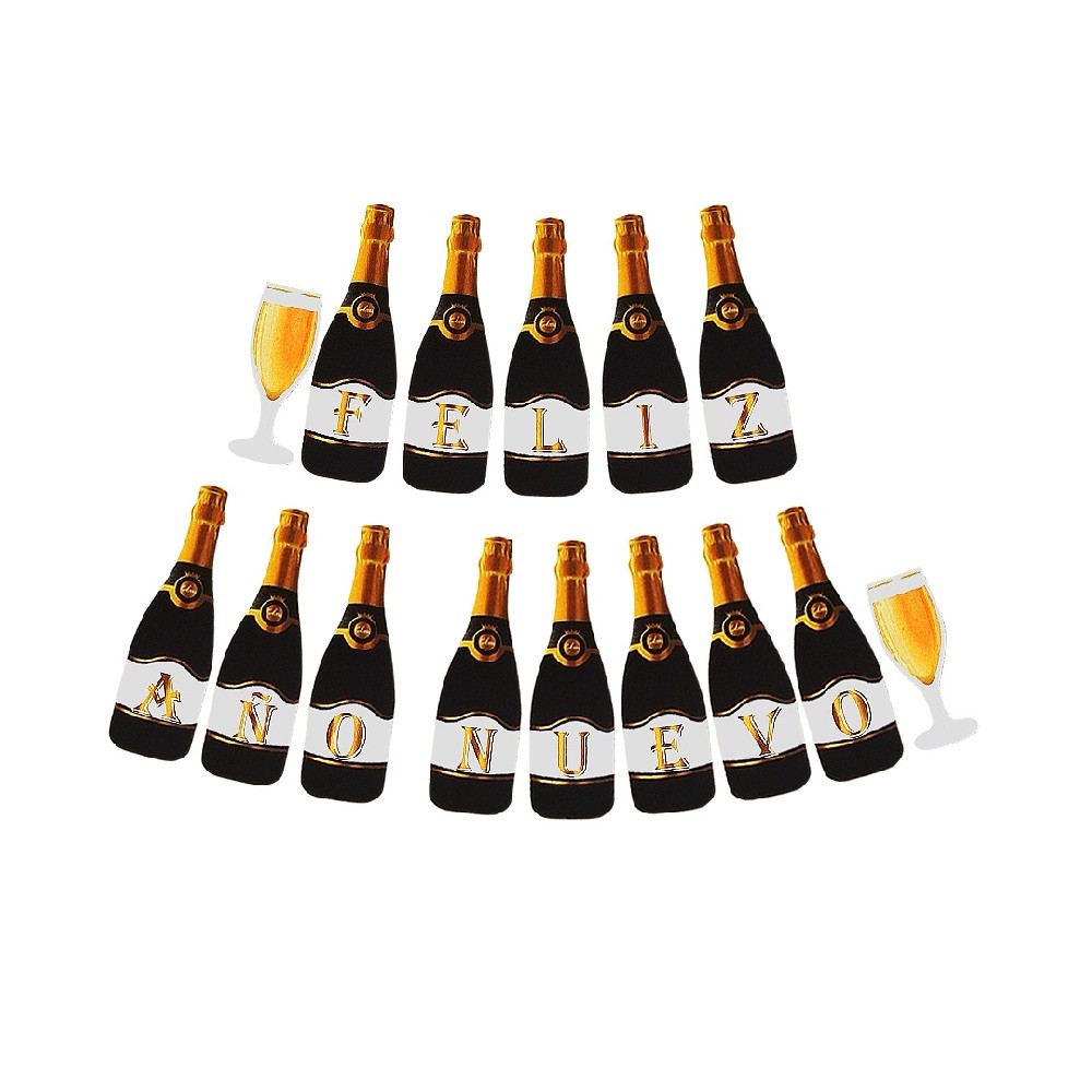 Guirnalda Feliz Año Nuevo Champañas