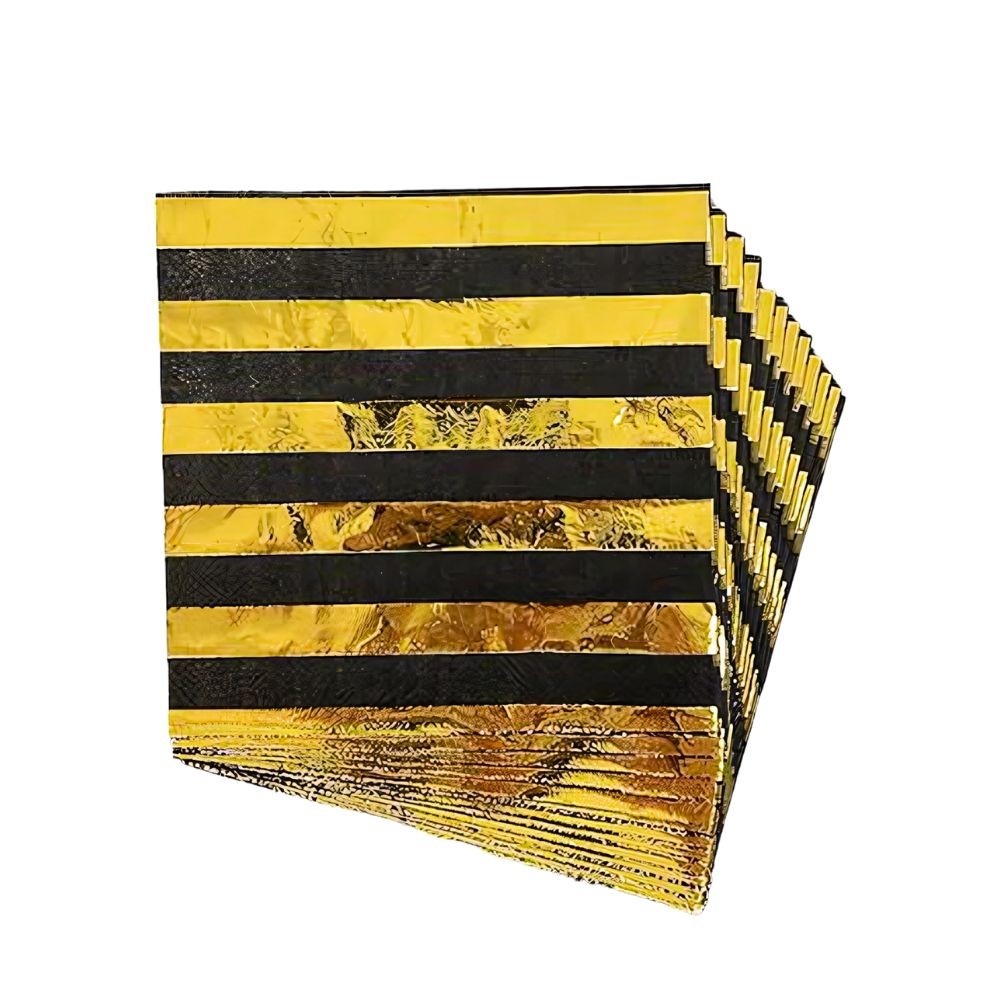 Servilletas Negro Dorado x 12