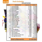 Pack Cotillón Estándar para 250 Personas