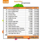Pack Cotillón Flúor para 350 Personas