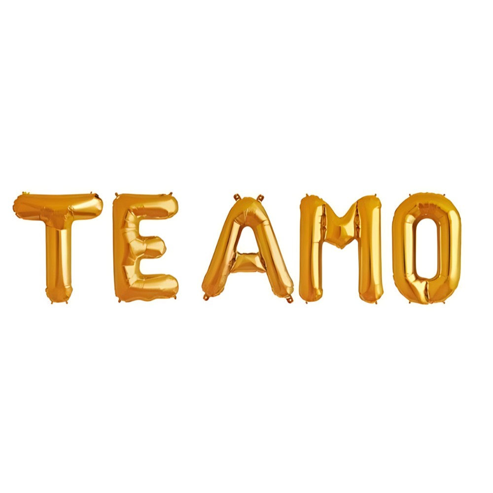 Globo Metálico Letras TE AMO