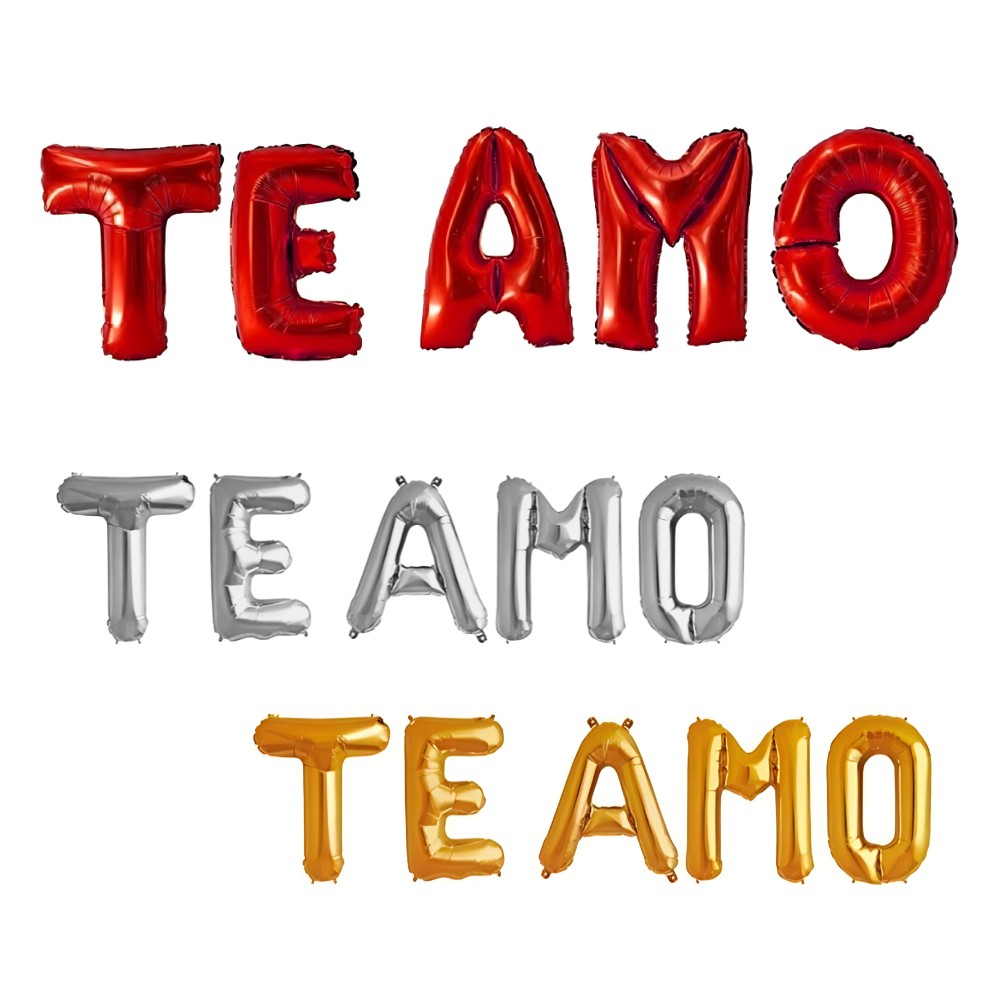 Globo Metálico Letras TE AMO