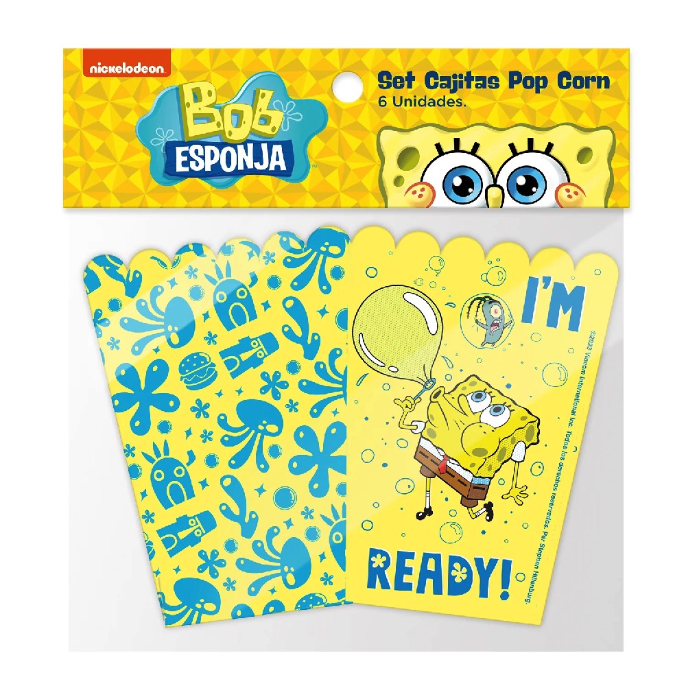 Cajita PopCorn Bob Esponja x 6
