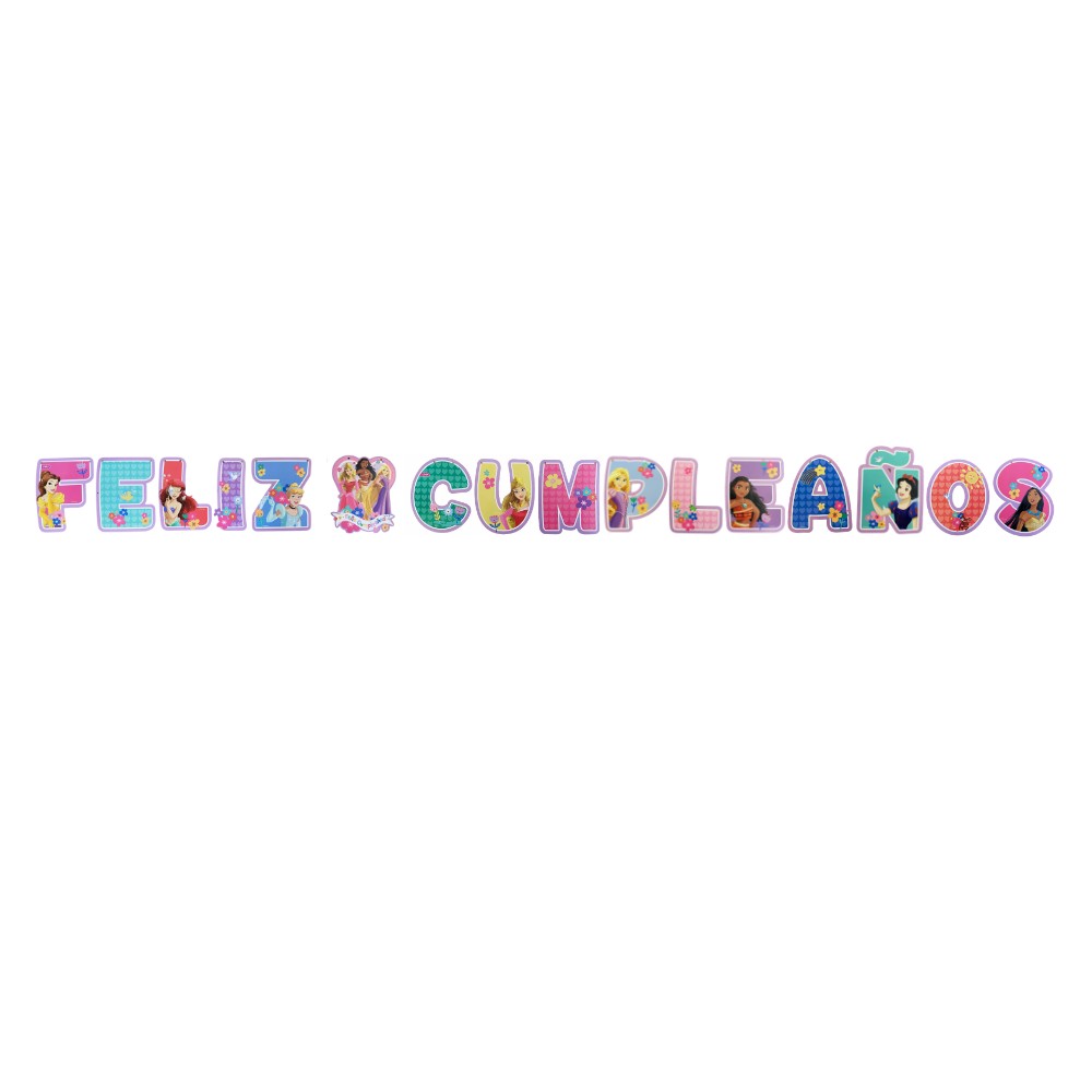 Guirnalda Feliz Cumpleaños Princesas Disney