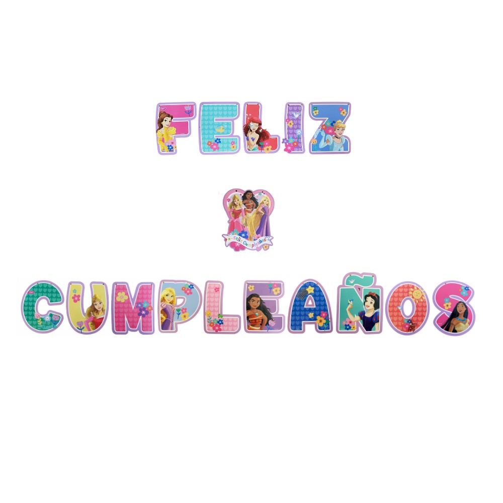 Guirnalda Feliz Cumpleaños Princesas Disney