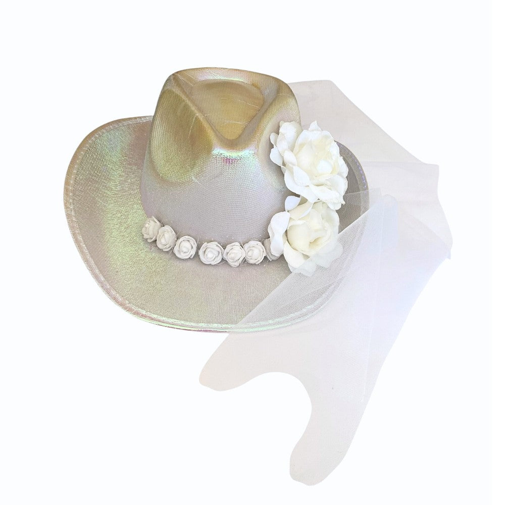 Gorro Vaquero Novia Flor