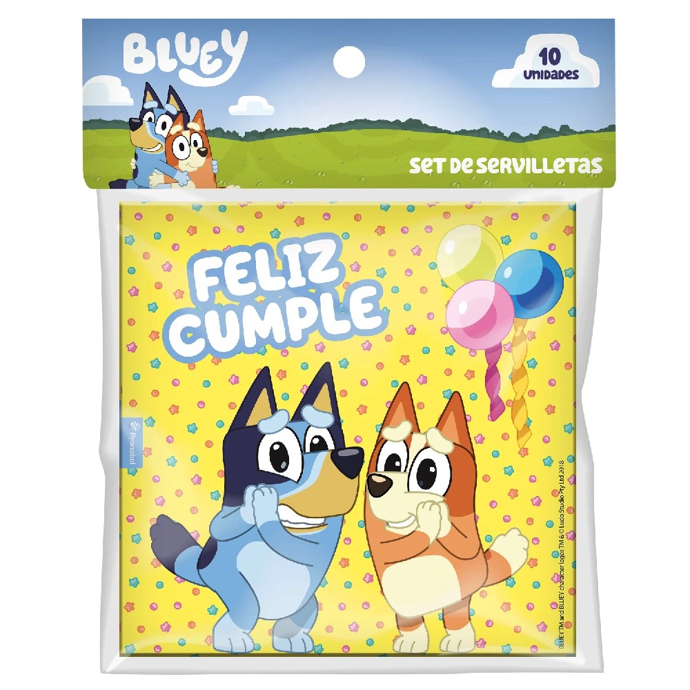 Servilletas Cumpleaños Bluey x 10