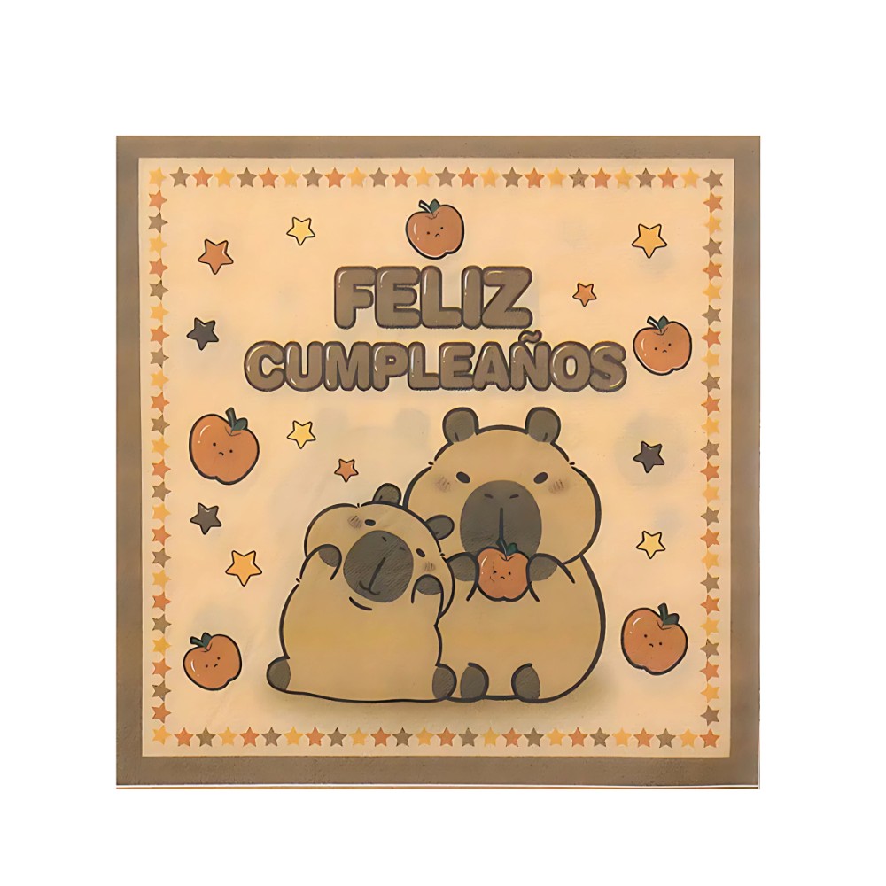 Servilletas Cumpleaños Capibara x 16