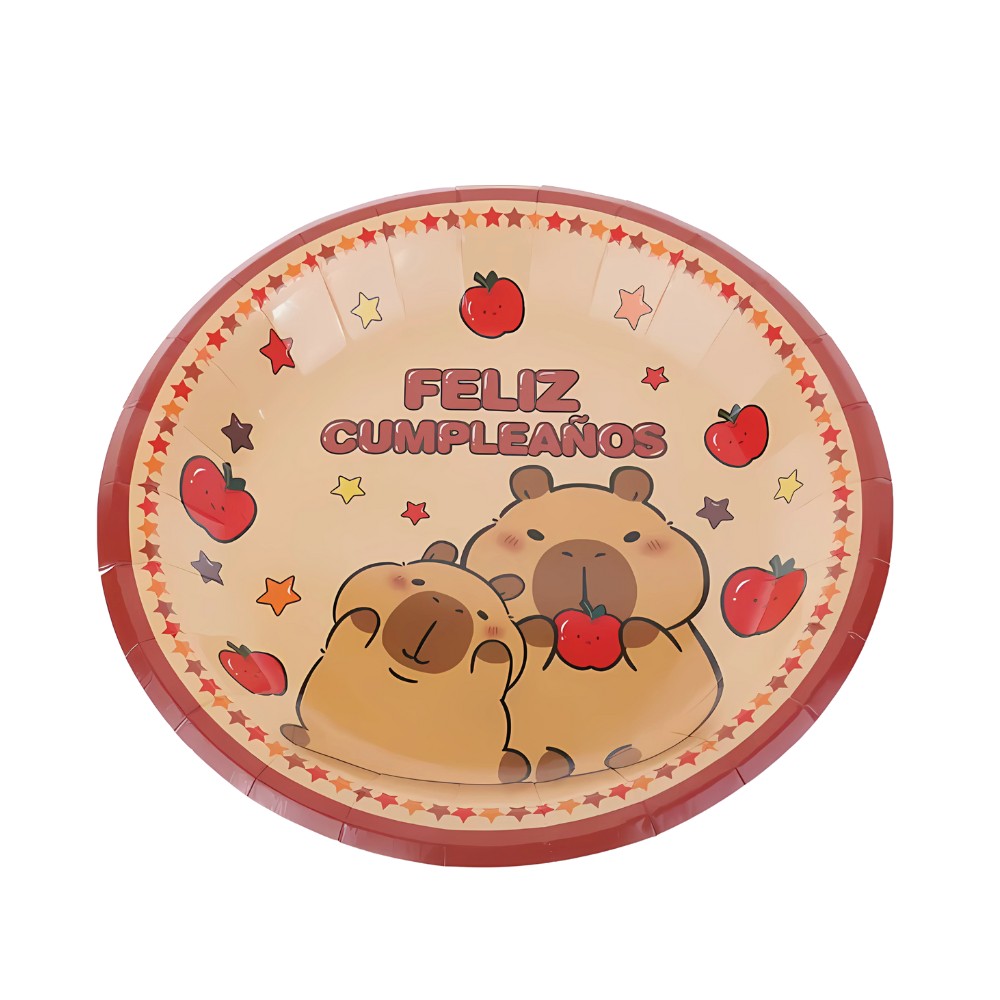 Platos Cumpleaños Capibara x 6