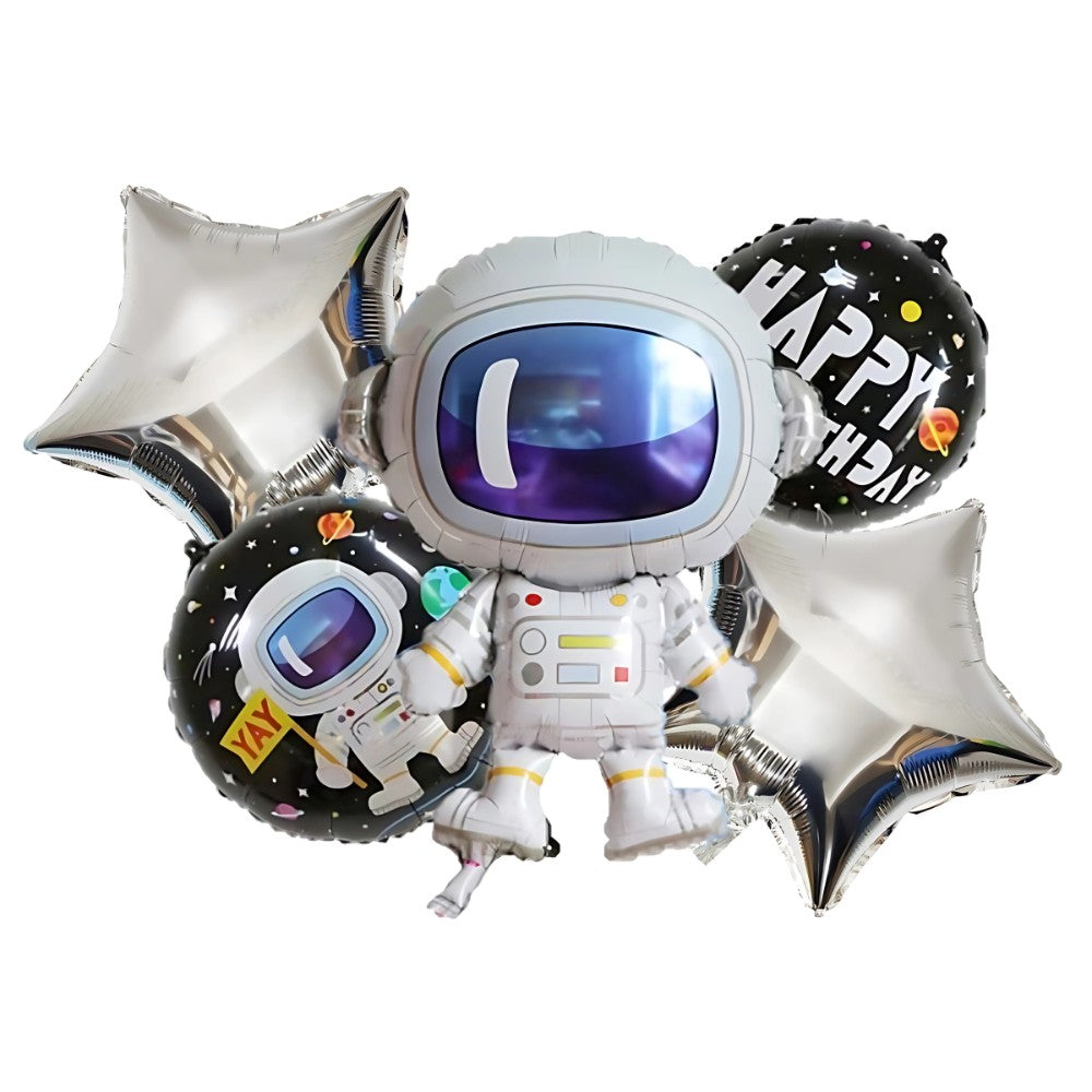 Set 5 Globos Metálicos Astronauta Espacial | Cotillón Activarte
