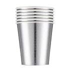 Vaso Polipapel Metalizado Plateado 300 ml x 6