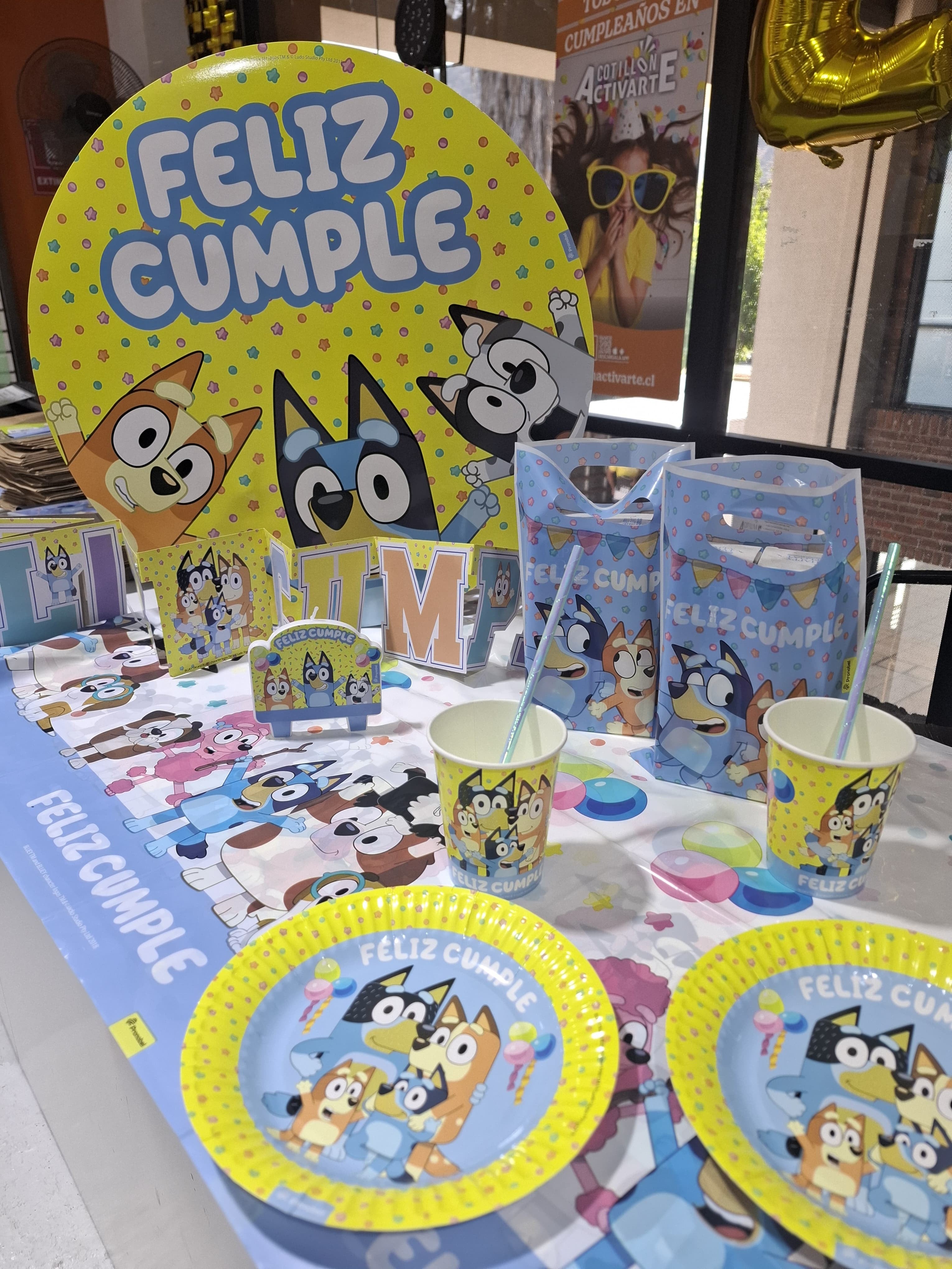 Pack Decoración Cumpleaños Bluey para 6 Personas