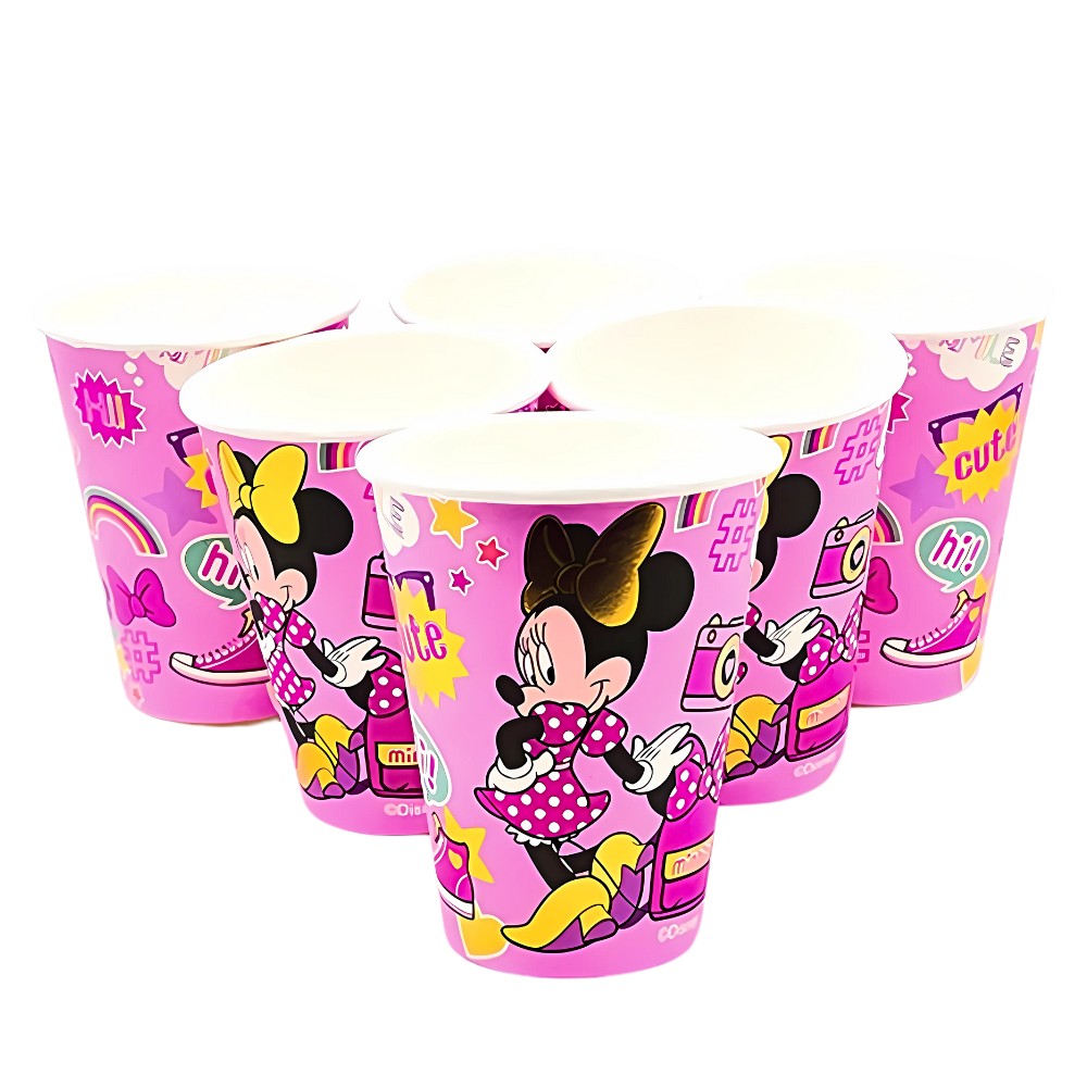Vasos Minnie Mouse x 6