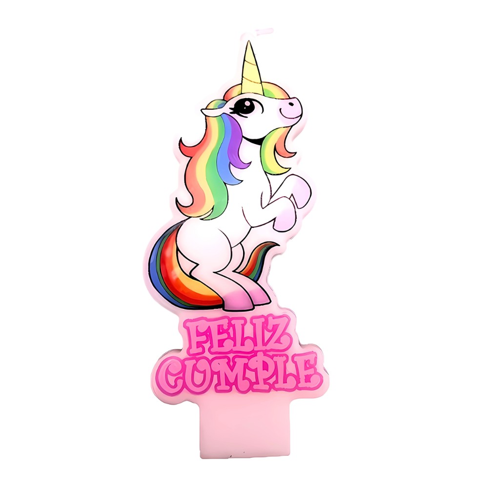 Vela Unicornio Feliz Cumple