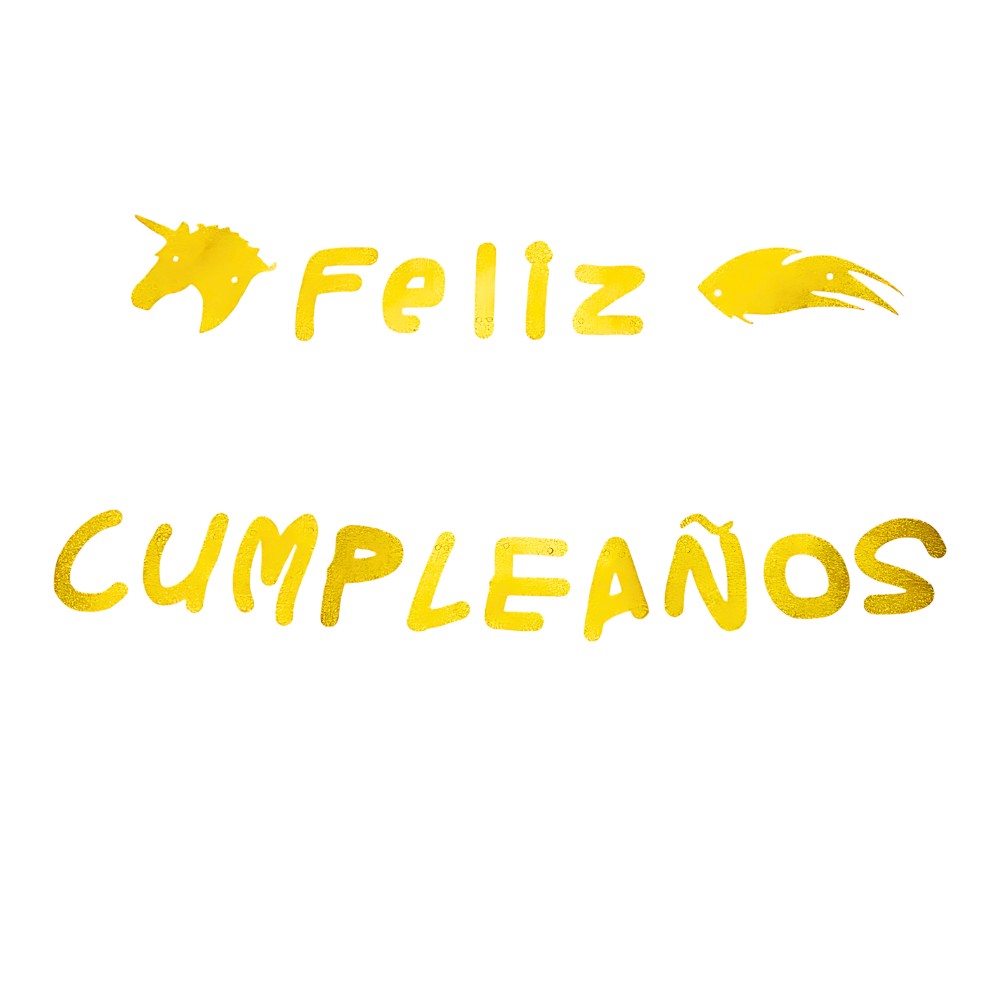 Guirnalda Glitter Feliz Cumpleaños Unicornio