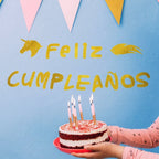 Guirnalda Glitter Feliz Cumpleaños Unicornio