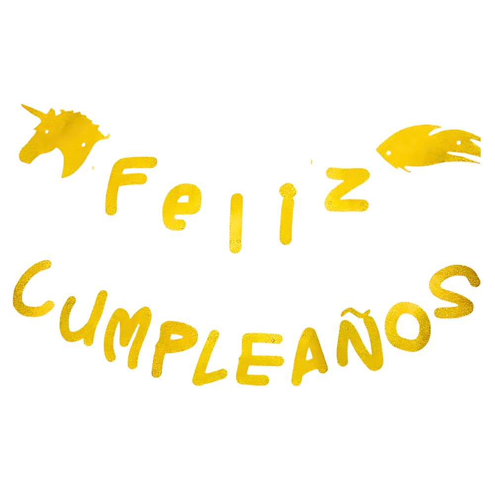 Guirnalda Glitter Feliz Cumpleaños Unicornio