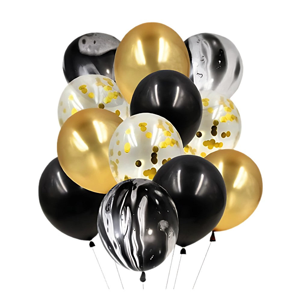 Globo Combi Agata Negro Dorado x 12