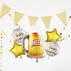 Set 5 Globos Cerveza y Estrellas | Decoración Cumpleaños