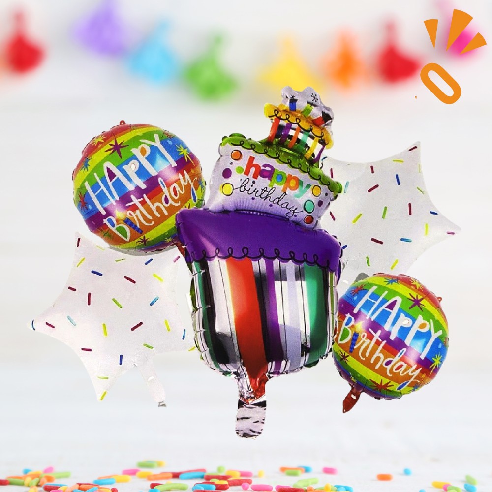 Set Globos Torta x 5