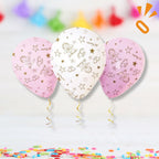 Globos Látex Mi Bautizo x 25 Tonos Rosados