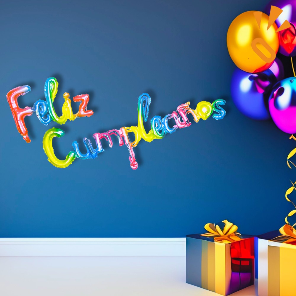 Globo Metálico Feliz Cumpleaños Cursivo