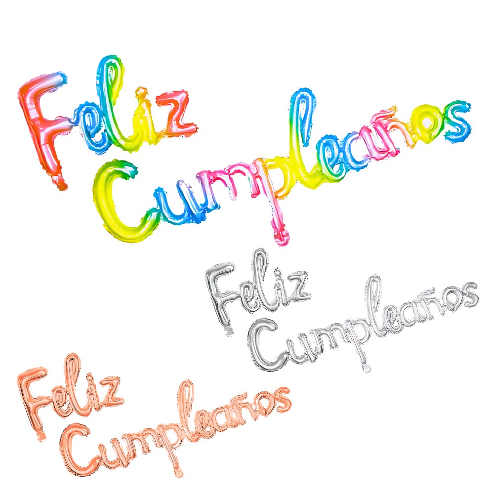 Globo Metálico Feliz Cumpleaños Cursivo
