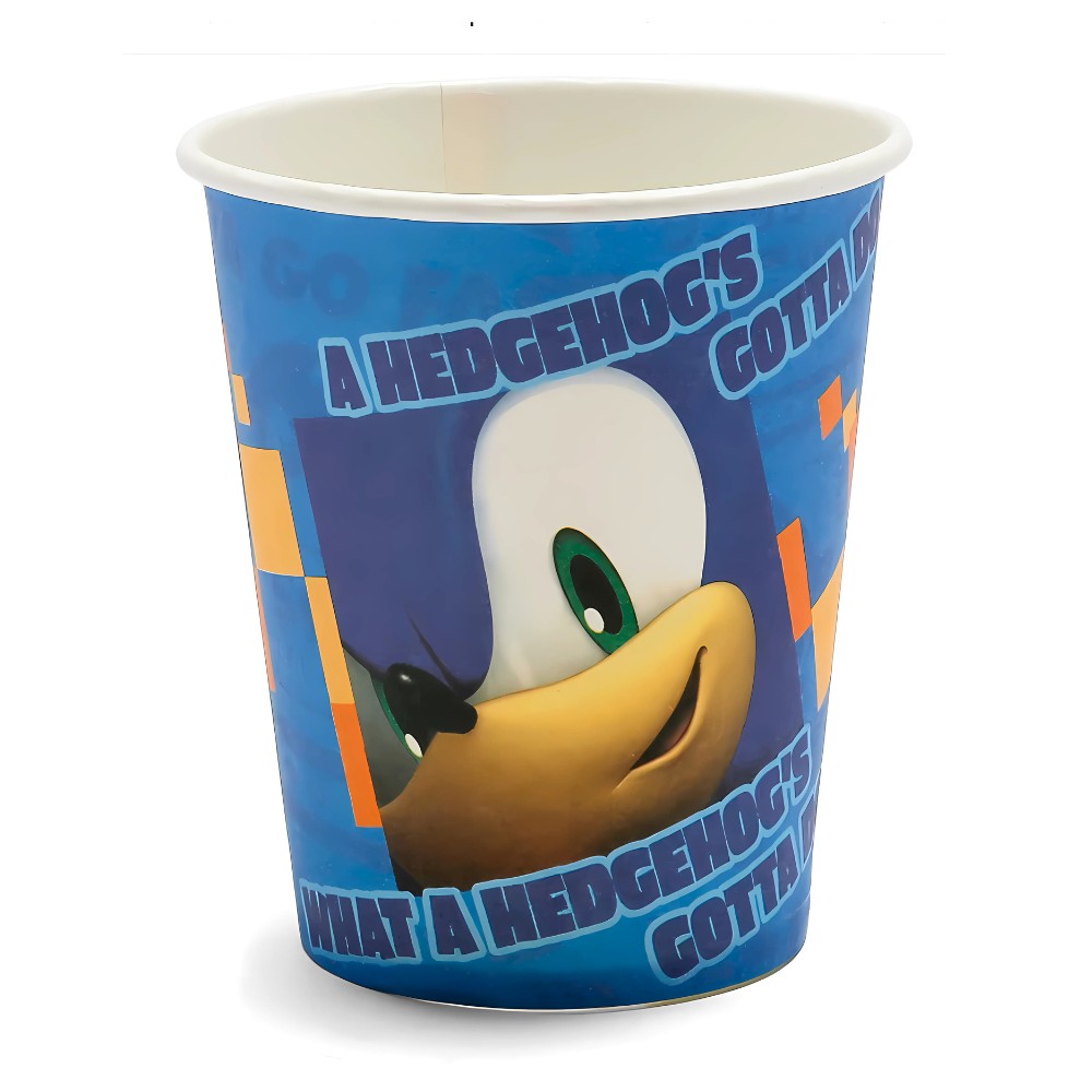 Vasos Cumpleaños Sonic x 6
