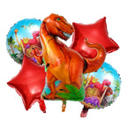 Set Globo Metálico Dinosaurio Trex x 5