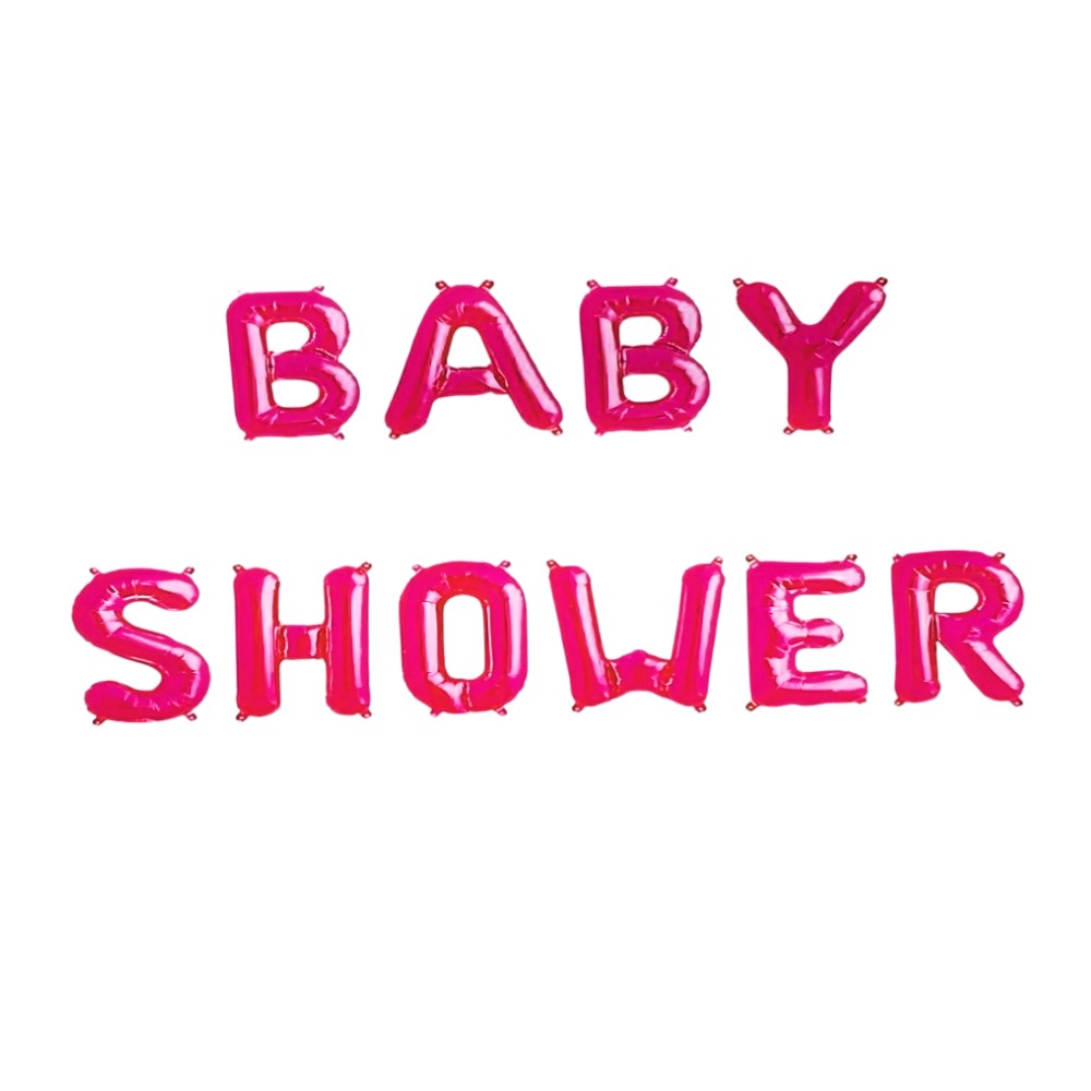 Globos Letras Baby Shower Rosado