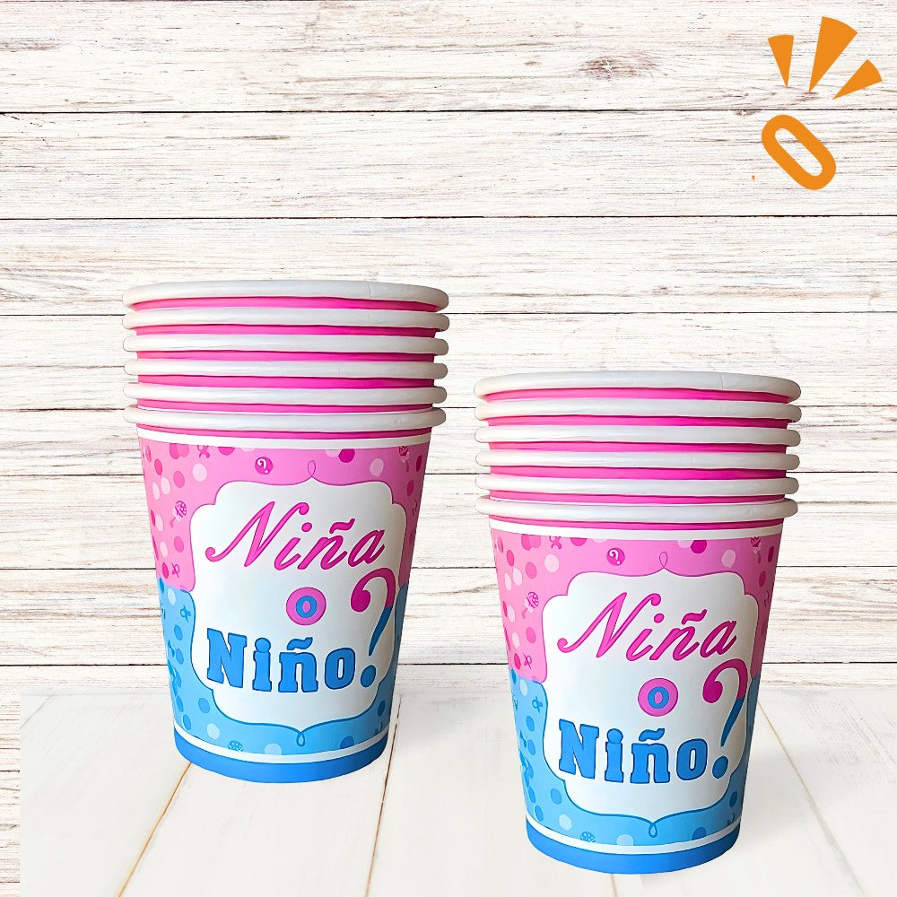 Vasos Revelación de Género x 6