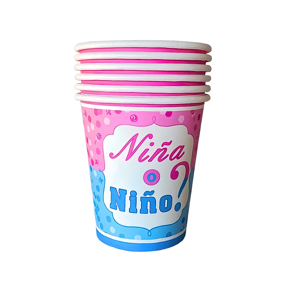 Vasos Revelación de Género x 6