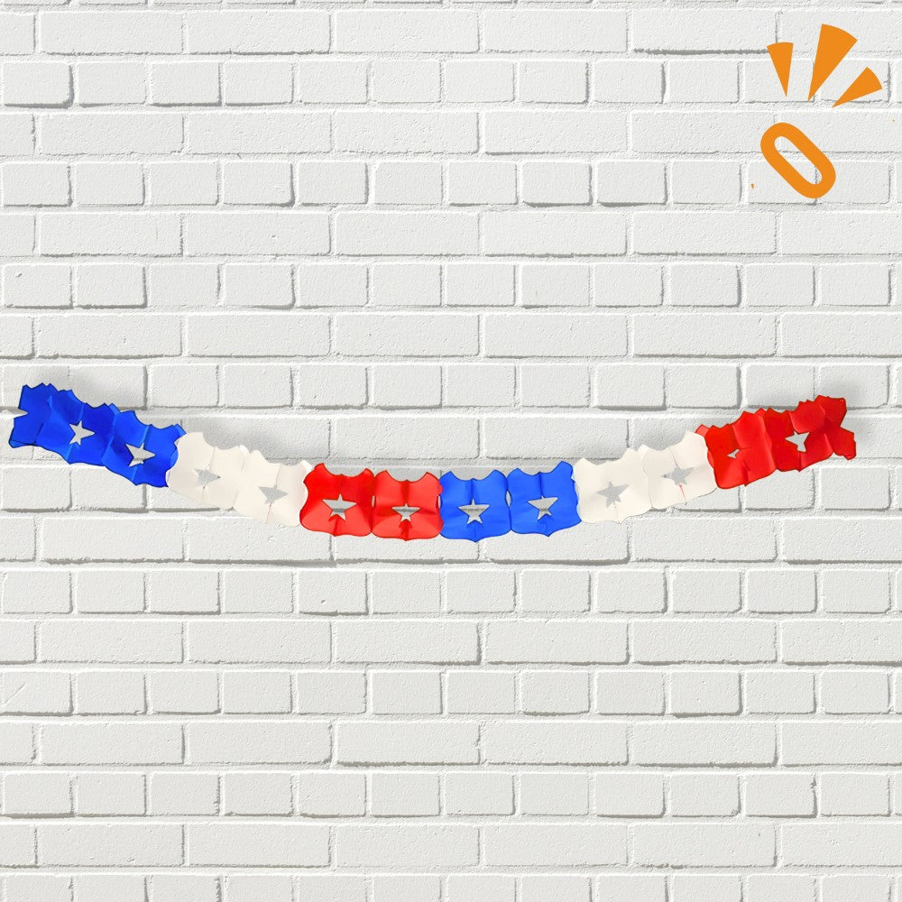 Set 4 Guirnaldas Tricolor Chile Fiestas Patrias