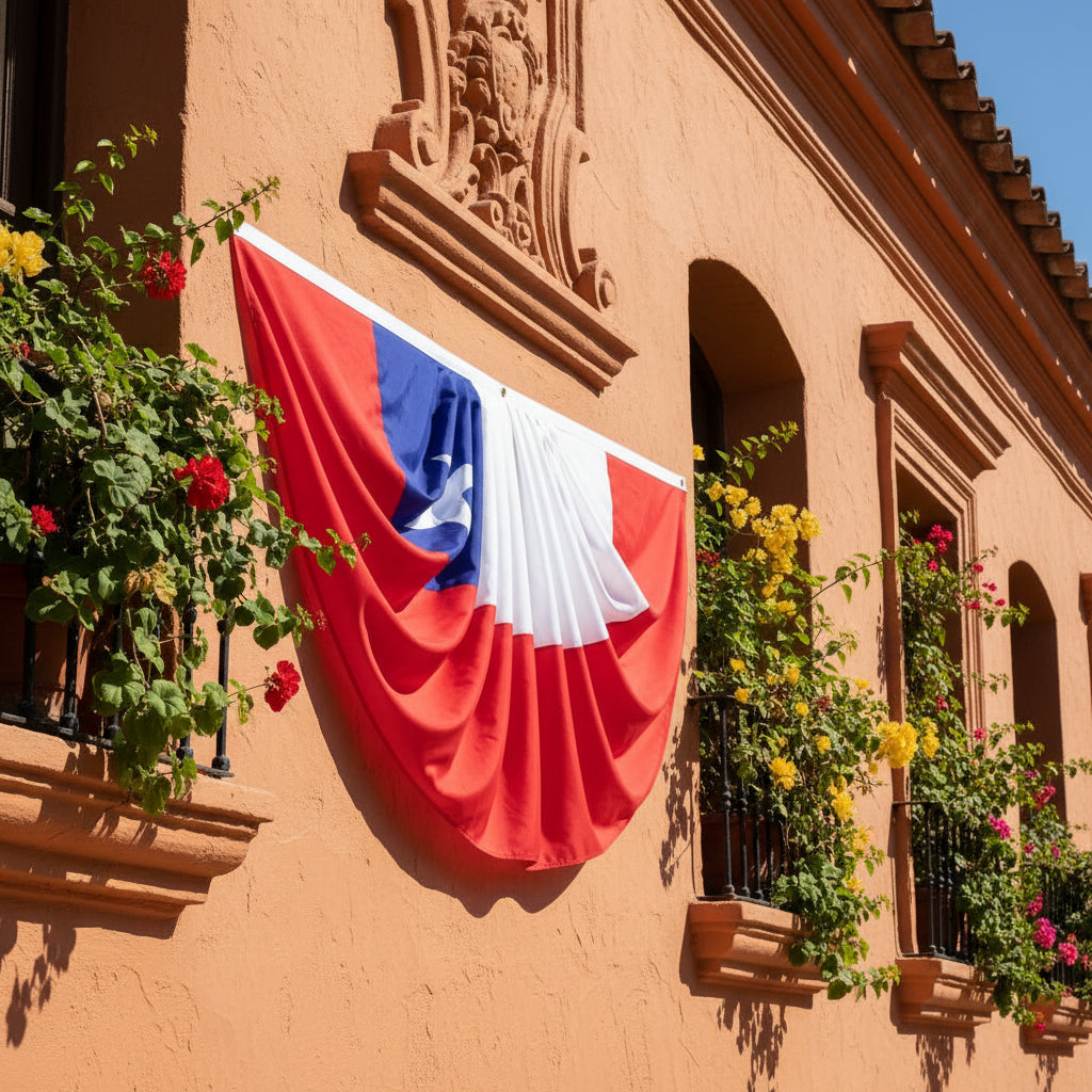 Escarapela Bandera Chile 45 x 90 cm