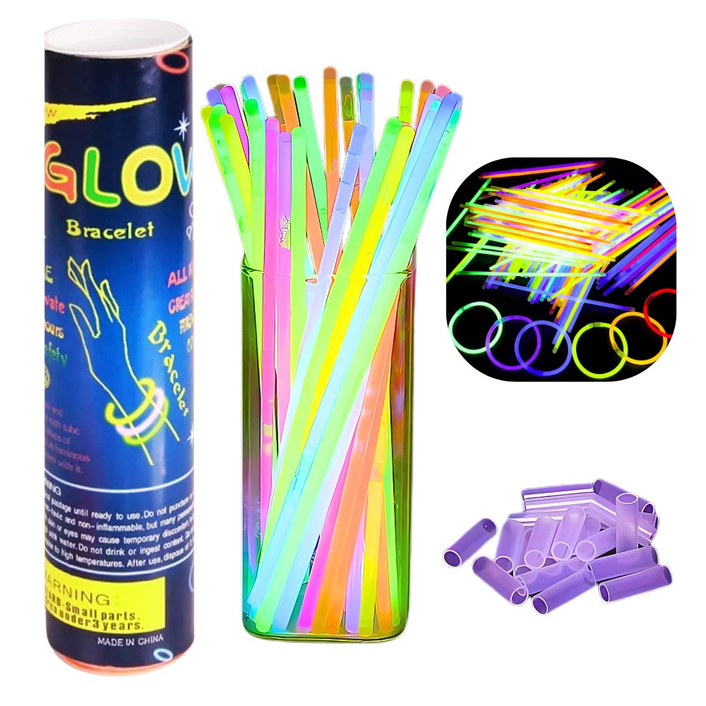 Tubo 100 Pulseras Light Stick