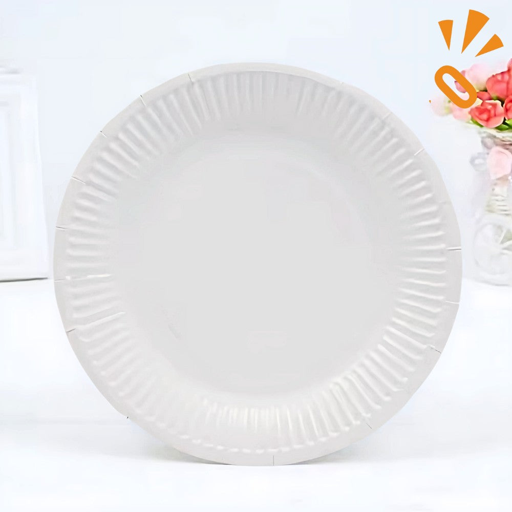 Plato Cartón Blanco x 50