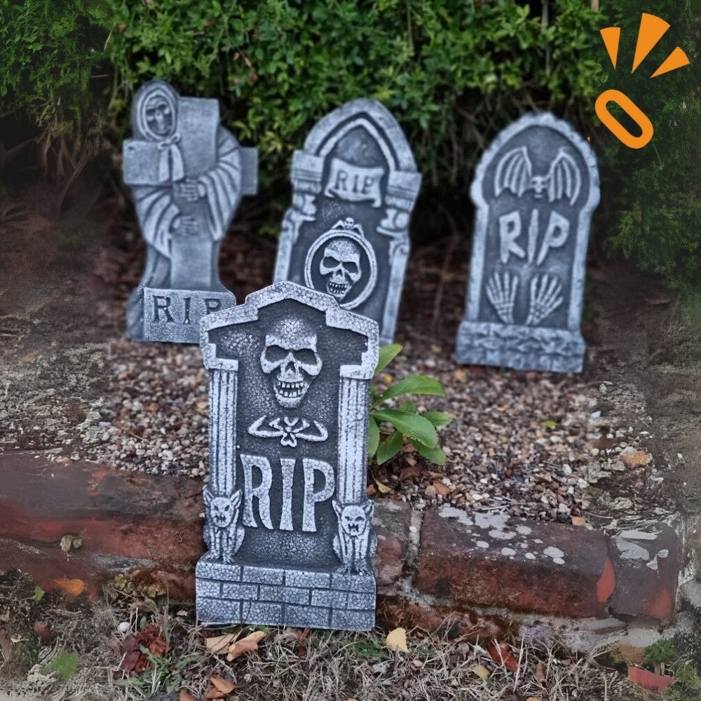 Set 4 Lápidas 40 cm Decoración Halloween