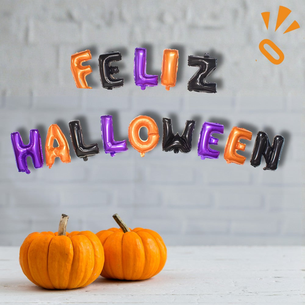 Globo Metálico Letras Feliz Halloween
