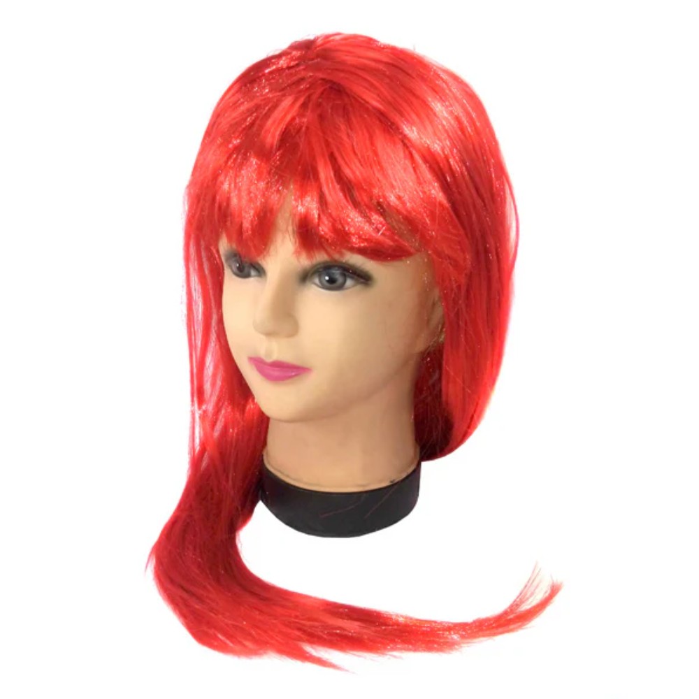 Peluca Larga Roja
