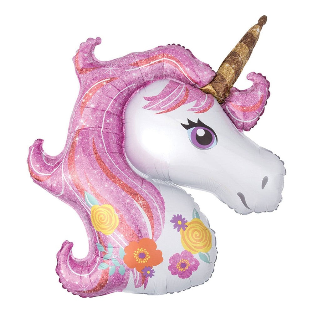 Globo Foil Unicornio Flores