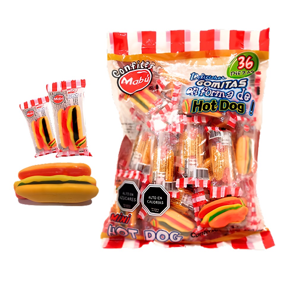 Gomita Dulce Hot Dog Sorpresa x 36