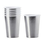 Vaso Polipapel Metalizado Plateado 300 ml x 6