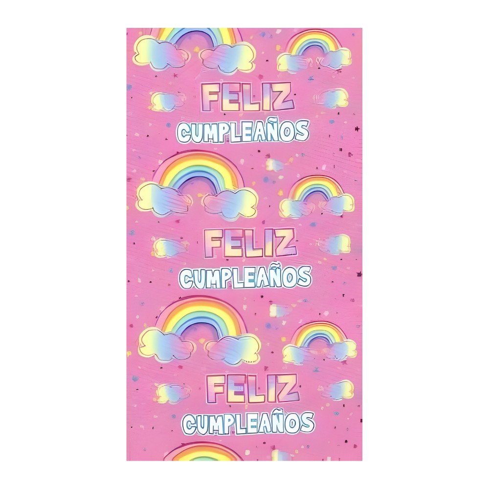 Cortina Metálica Feliz Cumpleaños Arcoíris