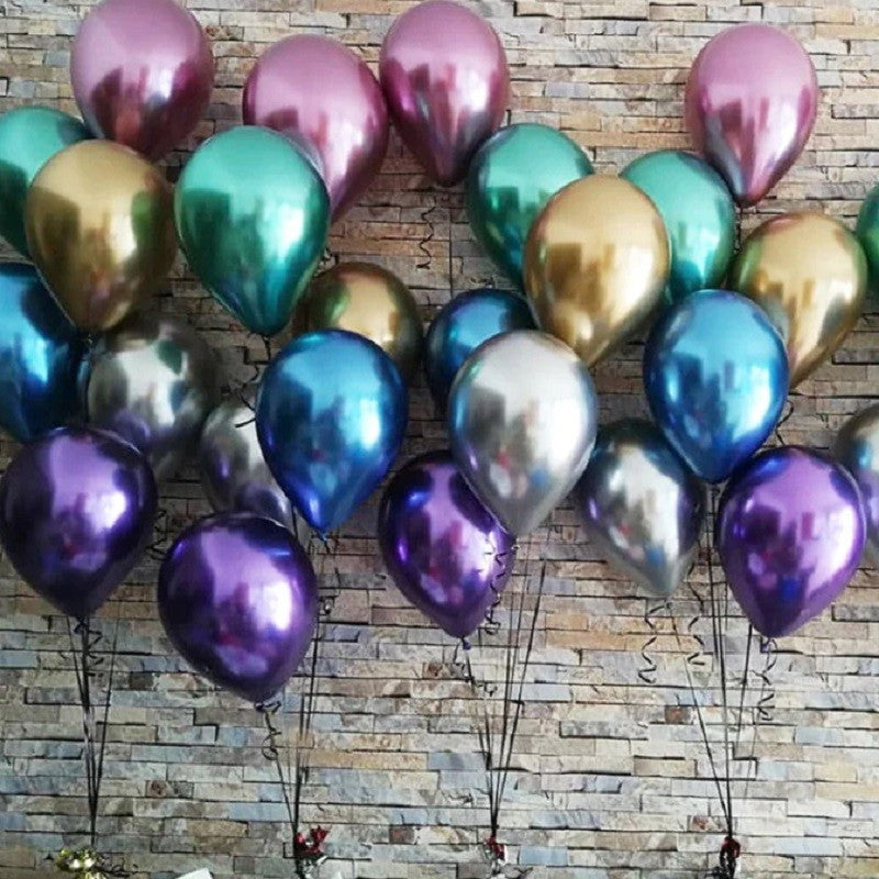 Globo Cromo R12 Metalizado Colores X 25
