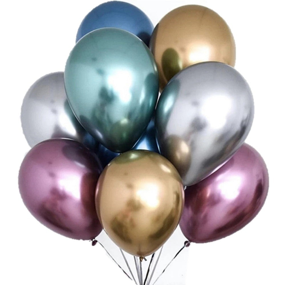 Globo Cromo R12 Metalizado Colores X 25