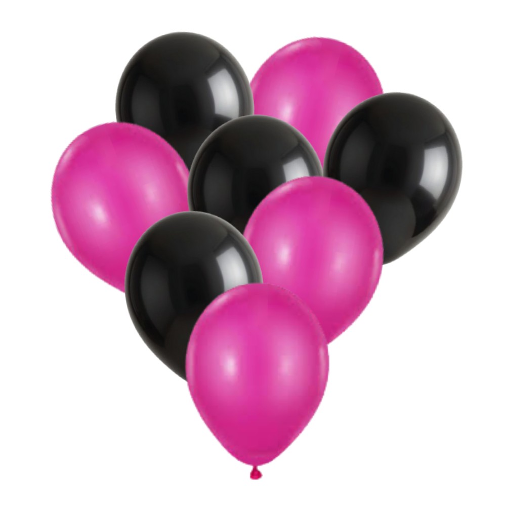 Globos Látex Mix Fucsia Negro x 20