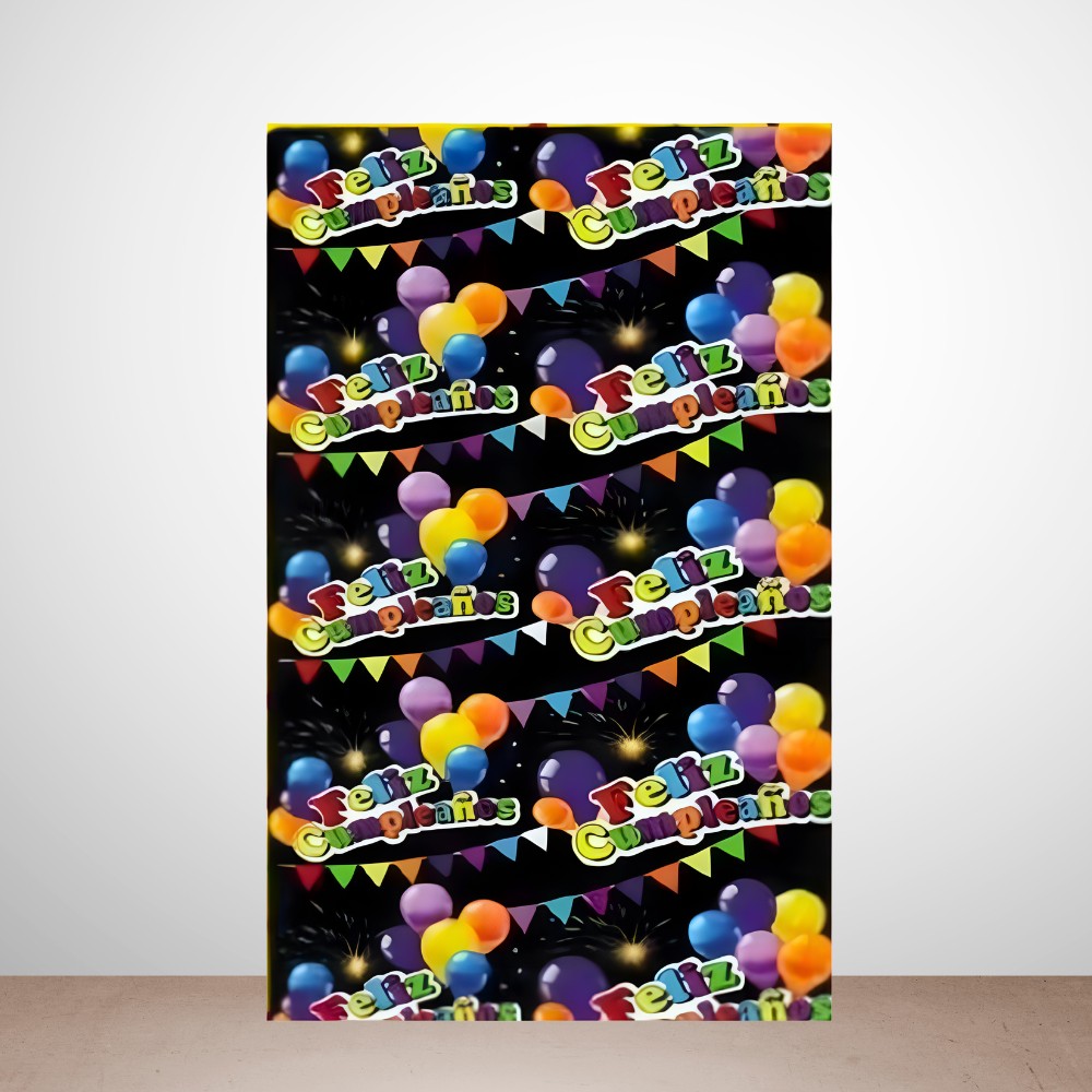 Cortina Metálica Feliz Cumpleaños Globos
